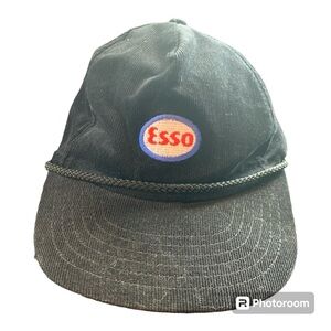 Vintage 1980’s Esso Corduroy SnapBack Trucker Hat